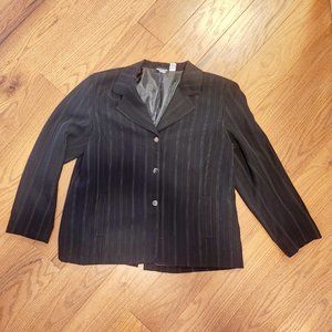 Chico's Pinstripe Black Business Blazer